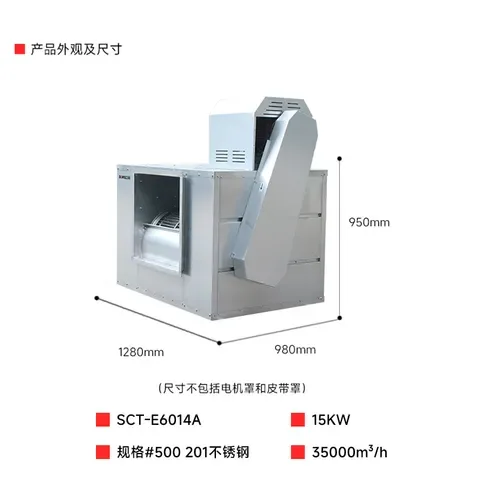 松润商用双进风离心式高压风柜 500# 15KW 201板 SCT-E6014A