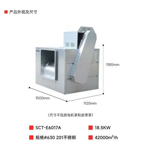 松润商用双进风离心式高压风柜 630# 18.5KW 镀锌板 SCT-E6017A