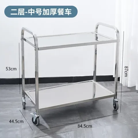 中号二层加厚不锈钢餐车（组装经济款） XS142